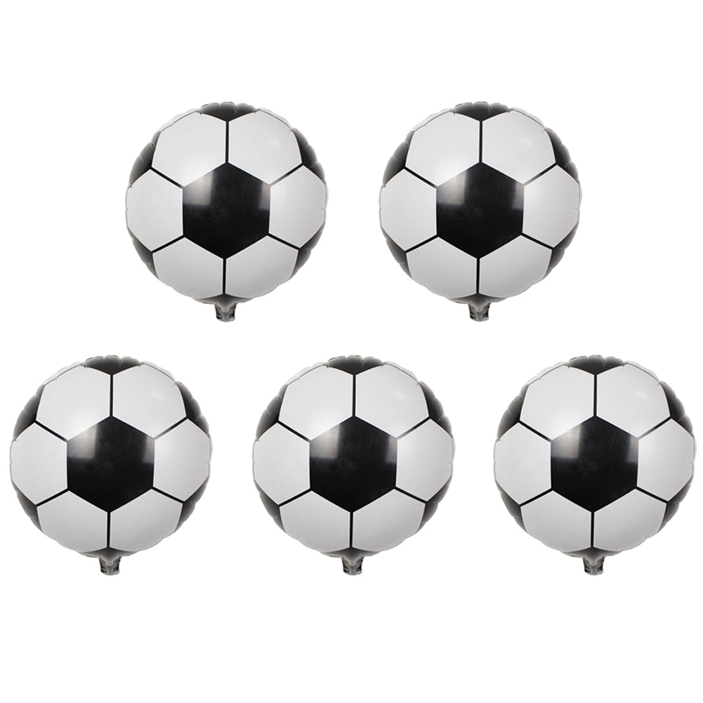 5Pcs Round Foil Football Soccer Balloon Bar Birthday Supply Party Mall Decor