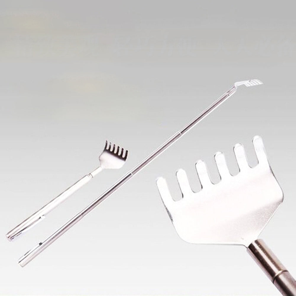 2Pcs Telescopic Stainless Steel Back Scratcher Self Massager with Pocket Clip
