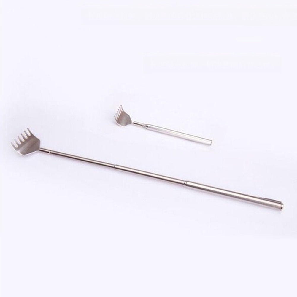2Pcs Telescopic Stainless Steel Back Scratcher Self Massager with Pocket Clip