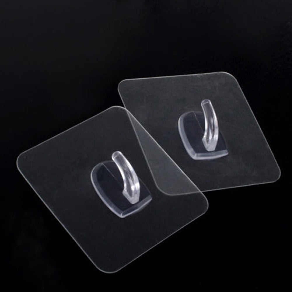 6Pcs Transparent Wall Seamless Hook Kitchen Bathroom Holder Door Back Hanger