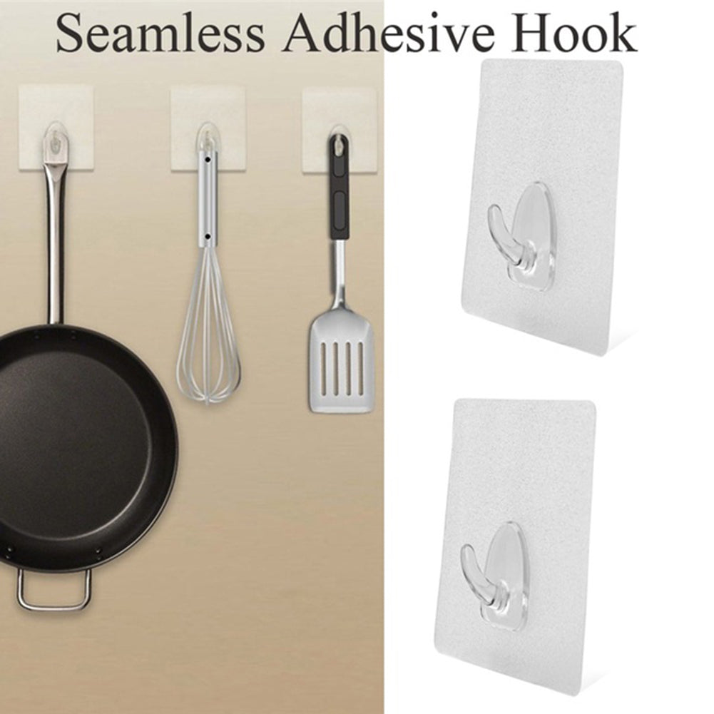 6Pcs Transparent Wall Seamless Hook Kitchen Bathroom Holder Door Back Hanger