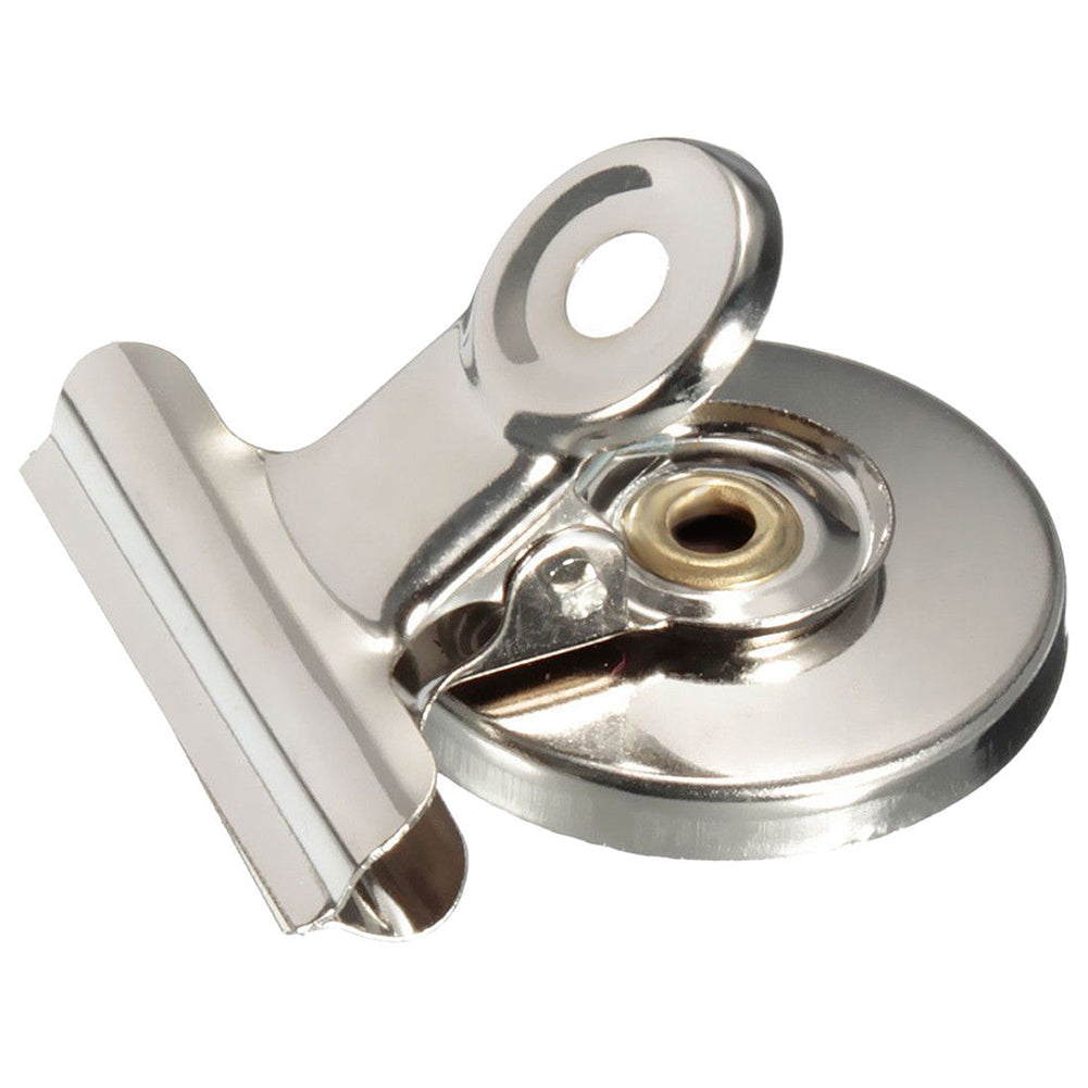 5Pcs Magnetic Clip Refrigerator Wall Memo Note Message Stainless Steel Holder