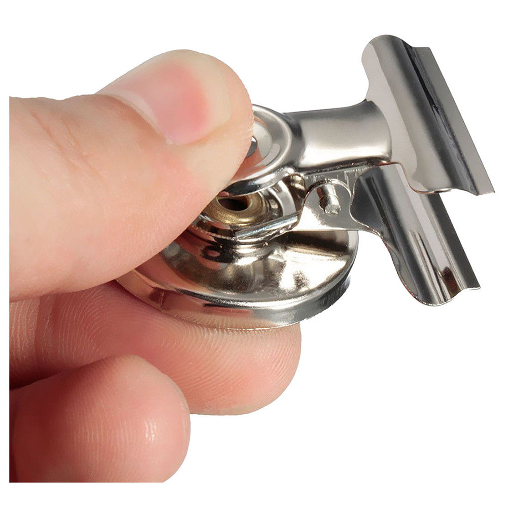 5Pcs Magnetic Clip Refrigerator Wall Memo Note Message Stainless Steel Holder