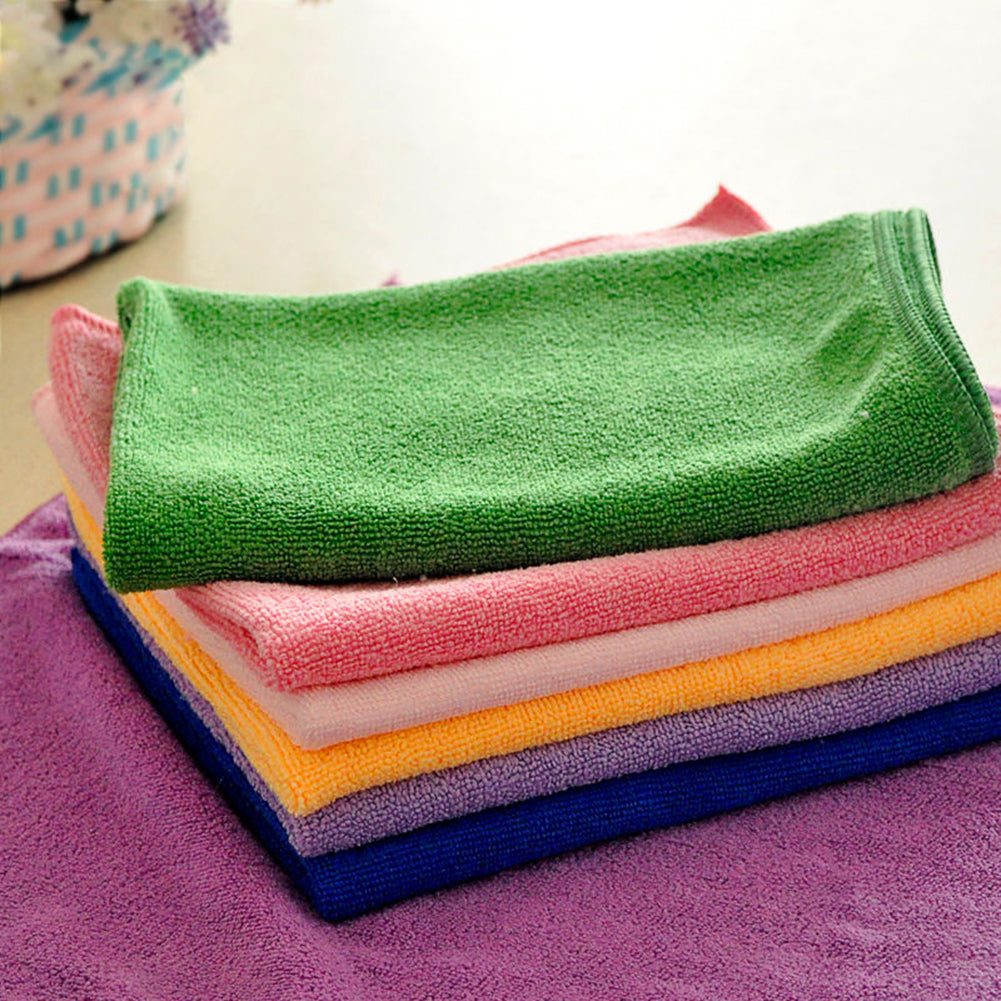 5 Pcs Mixed Color Microfiber Car Cleaning Towel Kitchen Washing Polish Duster