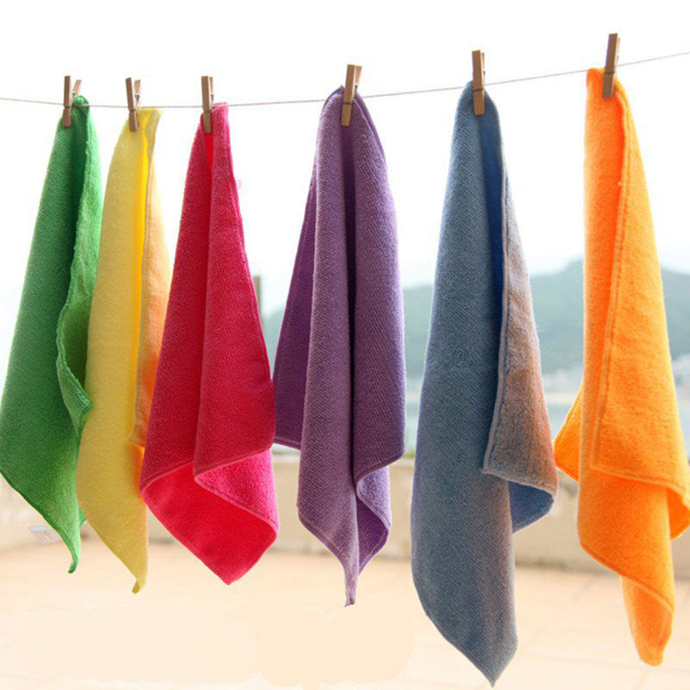 5 Pcs Mixed Color Microfiber Car Cleaning Towel Kitchen Washing Polish Duster
