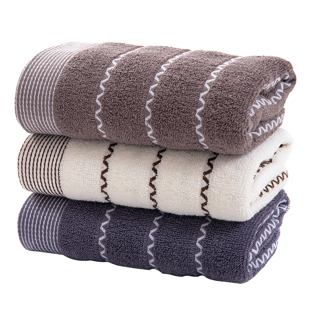 35x75cm Breathable Wave Pattern Cotton Water Absorbent Shower Towel Facecloth