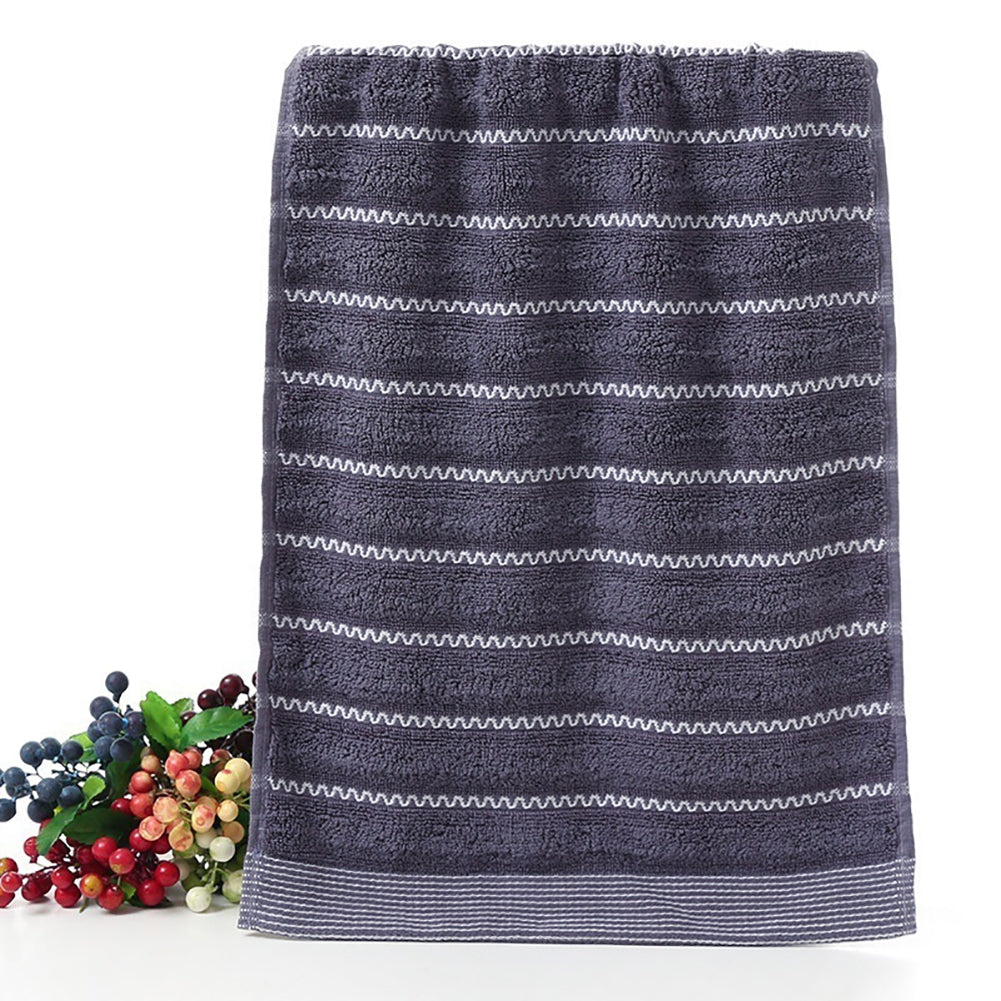 35x75cm Breathable Wave Pattern Cotton Water Absorbent Shower Towel Facecloth