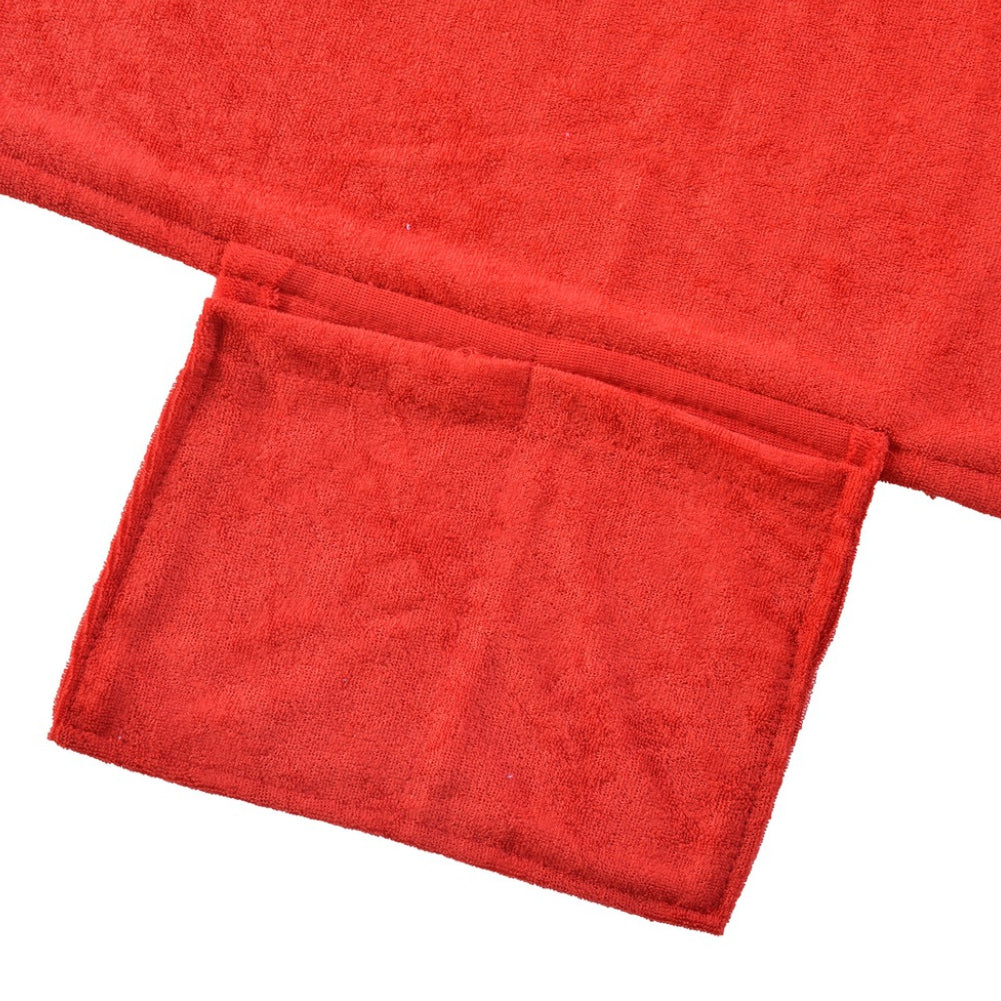 Solid Color Microfiber Double Layer Beach Lounge Chair Cover Towel with Pockets