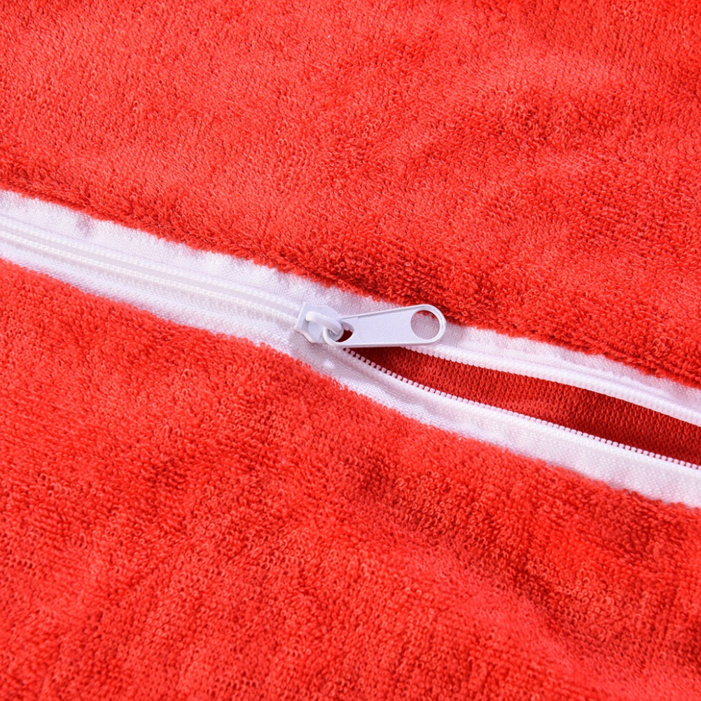 Solid Color Microfiber Double Layer Beach Lounge Chair Cover Towel with Pockets