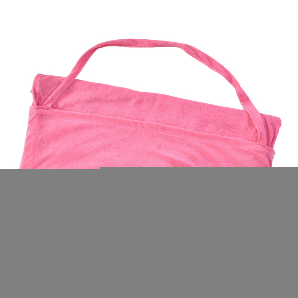 Solid Color Microfiber Double Layer Beach Lounge Chair Cover Towel with Pockets