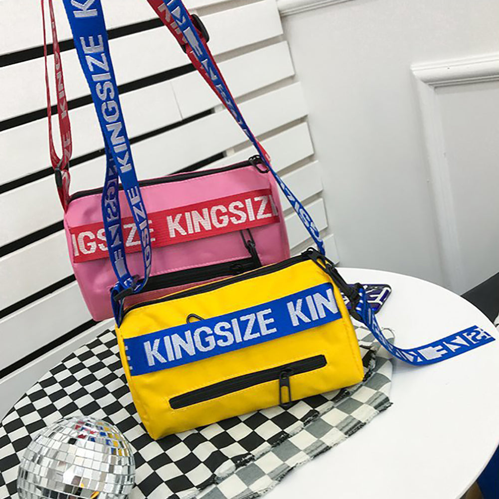 Fashion Letter Zipper Women Men Mini Cross Body Bag Casual Shoulder Pouch