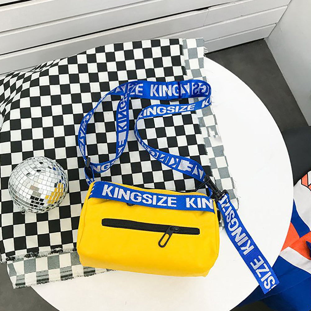 Fashion Letter Zipper Women Men Mini Cross Body Bag Casual Shoulder Pouch