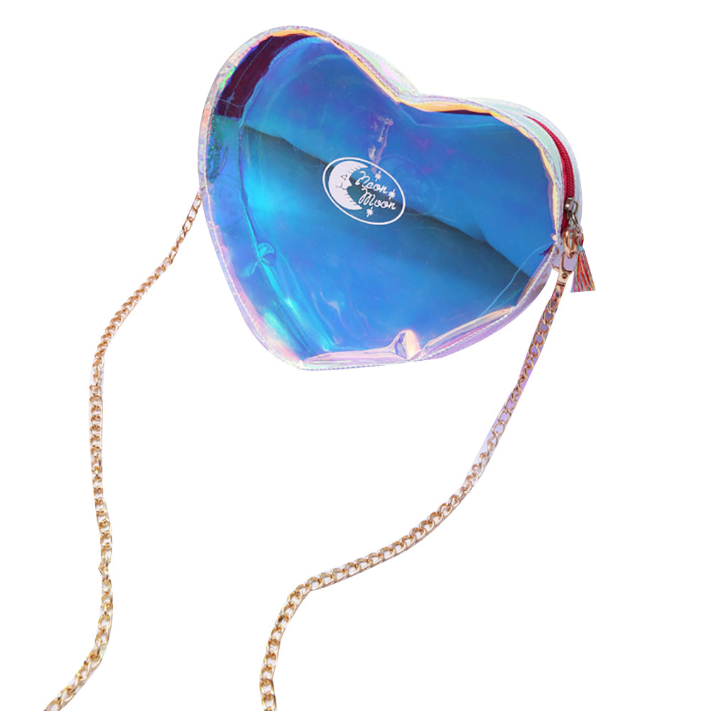 Holographic Laser Transparent Heart Shape Women Small Crossbody Shoulder Bag