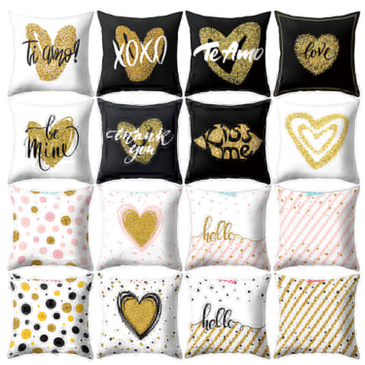 Love Heart Stripe Dots Pillow Case Cushion Cover Sofa Bed Car Cafe Office Decor