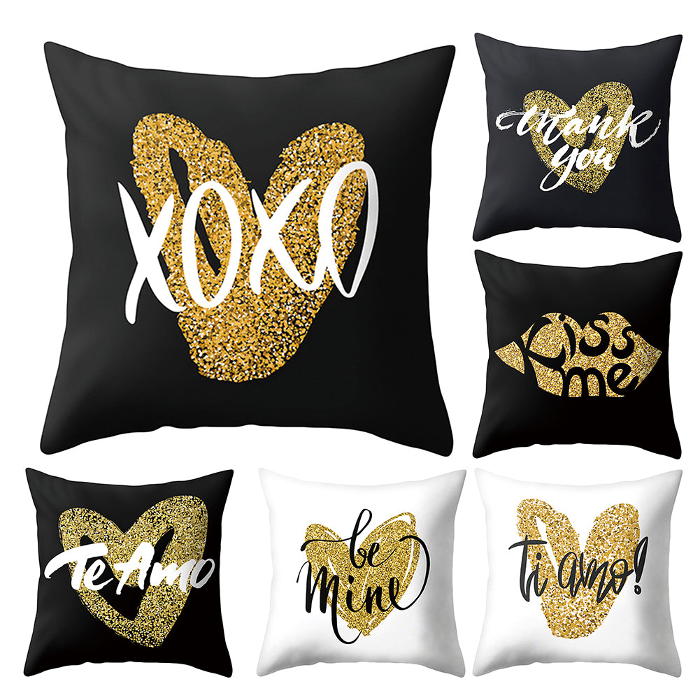 Love Heart Stripe Dots Pillow Case Cushion Cover Sofa Bed Car Cafe Office Decor