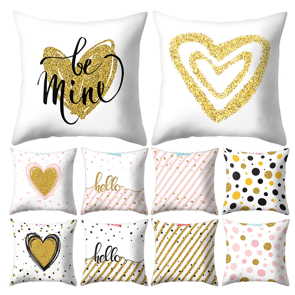 Love Heart Stripe Dots Pillow Case Cushion Cover Sofa Bed Car Cafe Office Decor
