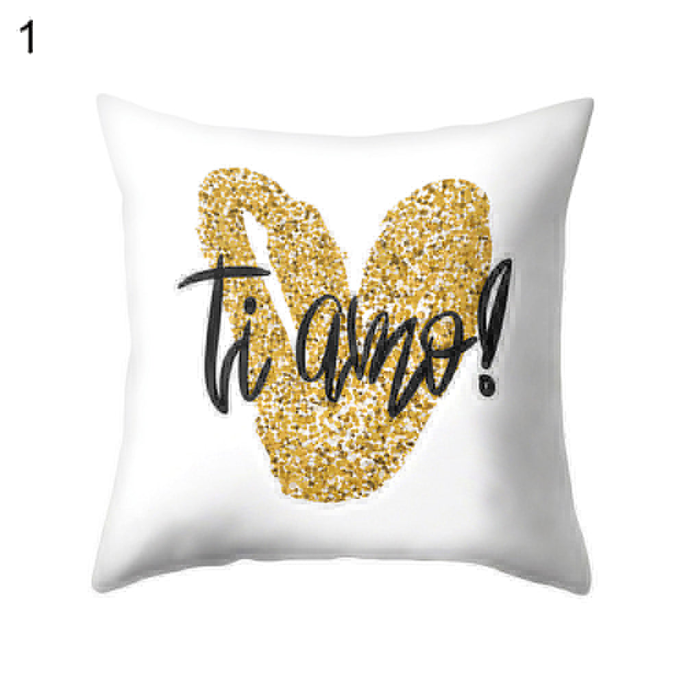 Love Heart Stripe Dots Pillow Case Cushion Cover Sofa Bed Car Cafe Office Decor