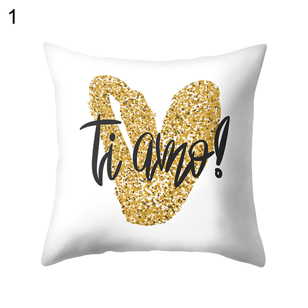 Love Heart Stripe Dots Pillow Case Cushion Cover Sofa Bed Car Cafe Office Decor