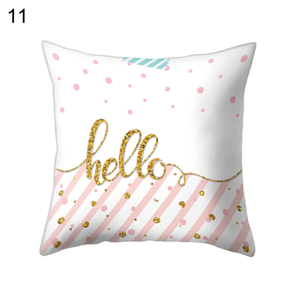 Love Heart Stripe Dots Pillow Case Cushion Cover Sofa Bed Car Cafe Office Decor