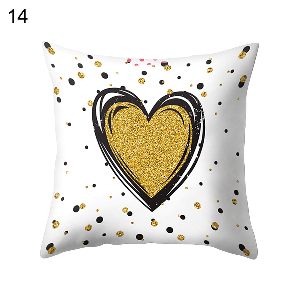 Love Heart Stripe Dots Pillow Case Cushion Cover Sofa Bed Car Cafe Office Decor
