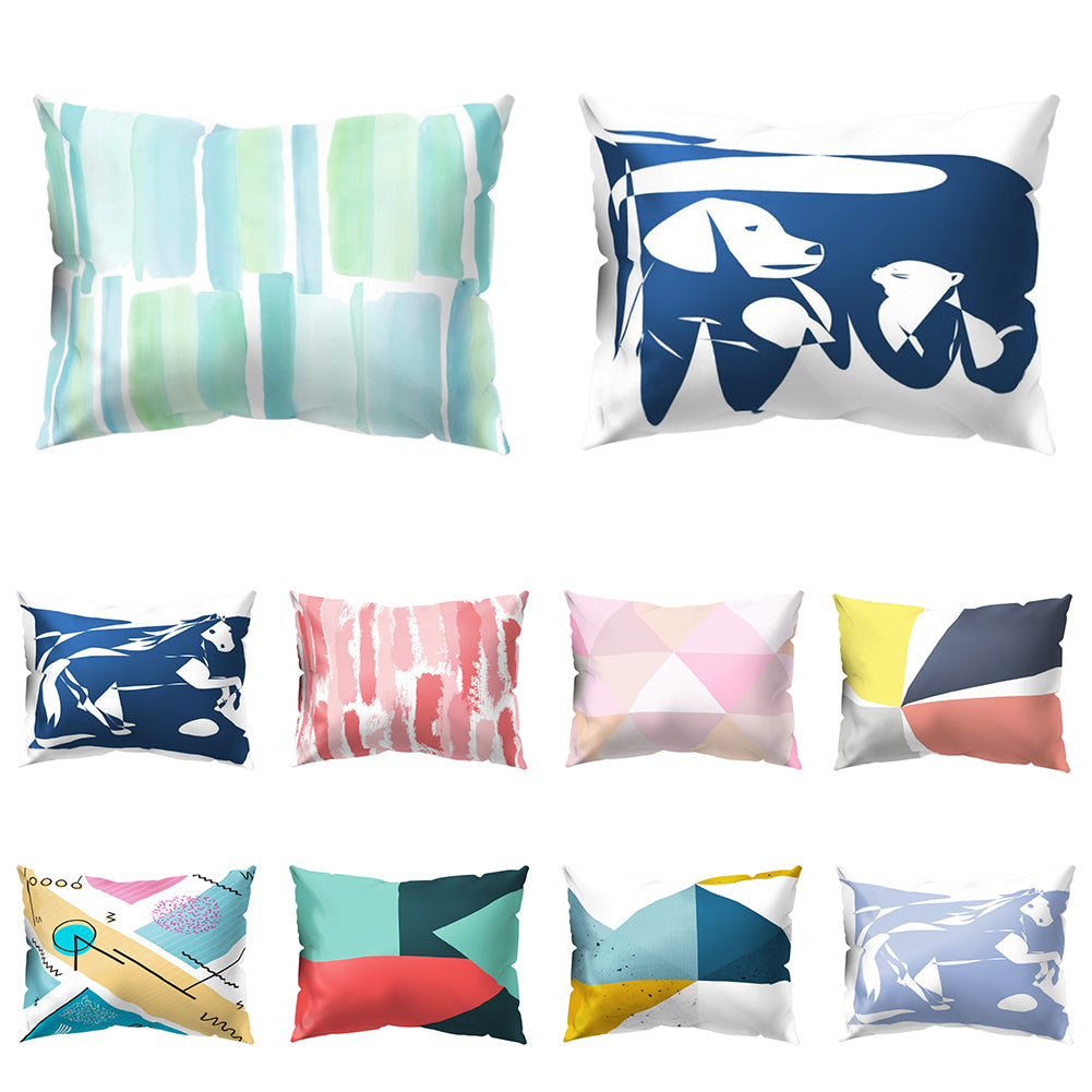Abstract Color Block Animal Pillow Case Cushion Cover Sofa Bed Car Office Decor