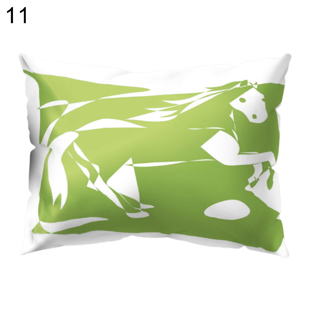 Abstract Color Block Animal Pillow Case Cushion Cover Sofa Bed Car Office Decor