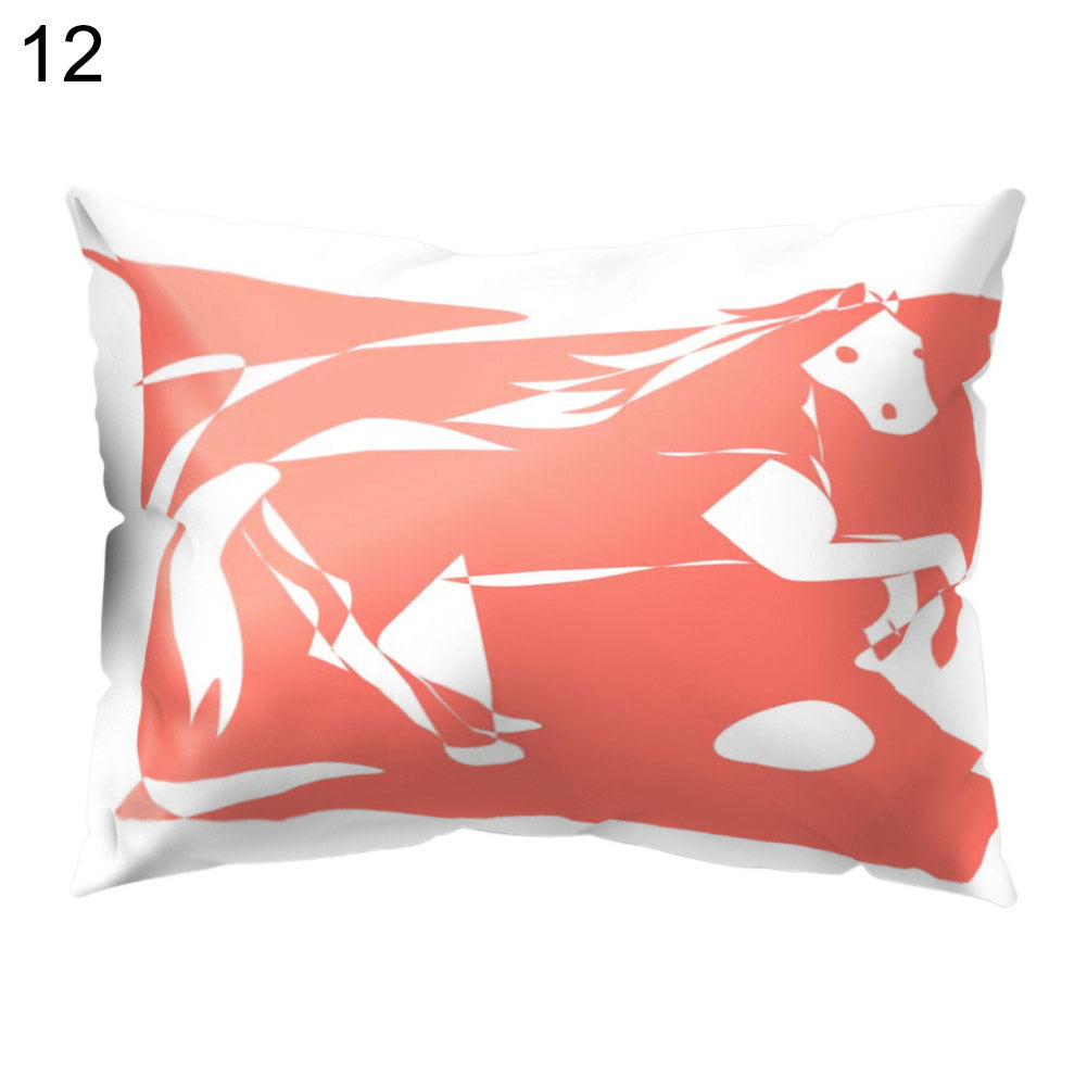 Abstract Color Block Animal Pillow Case Cushion Cover Sofa Bed Car Office Decor