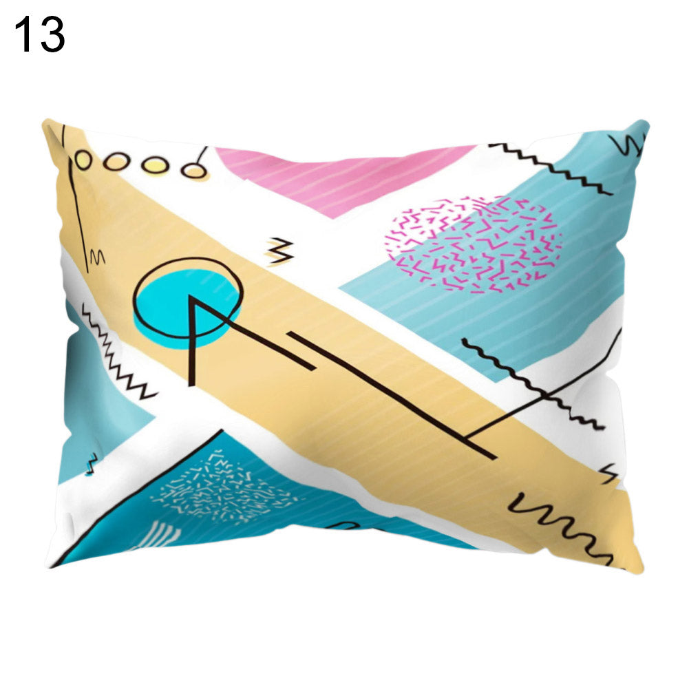 Abstract Color Block Animal Pillow Case Cushion Cover Sofa Bed Car Office Decor