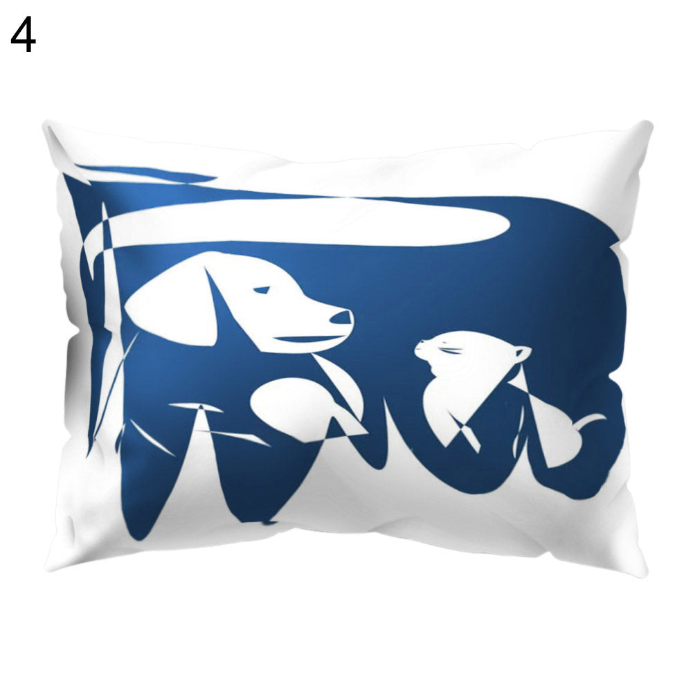 Abstract Color Block Animal Pillow Case Cushion Cover Sofa Bed Car Office Decor