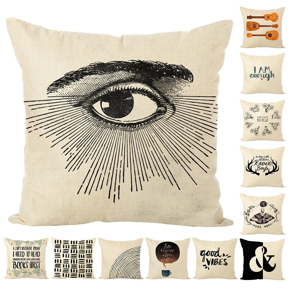 Abstract Pattern Words Pillow Case Cushion Cover Car Home Cafe Sofa Decoration