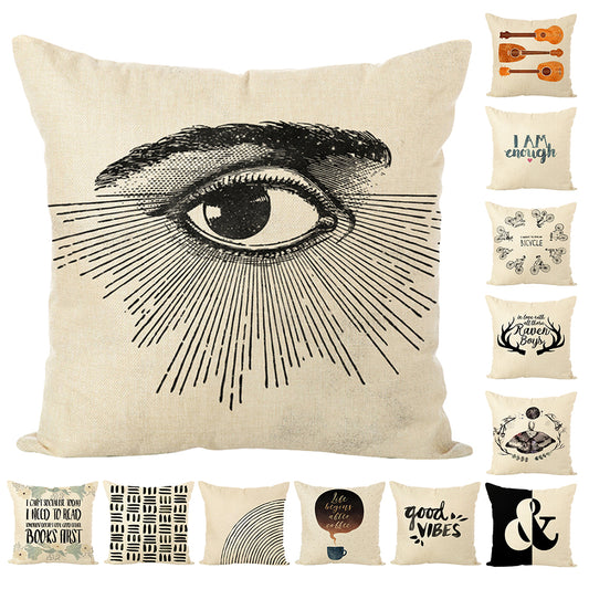 Abstract Pattern Words Pillow Case Cushion Cover Car Home Cafe Sofa Decoration