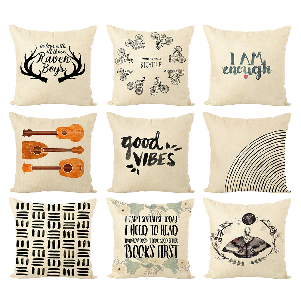 Abstract Pattern Words Pillow Case Cushion Cover Car Home Cafe Sofa Decoration