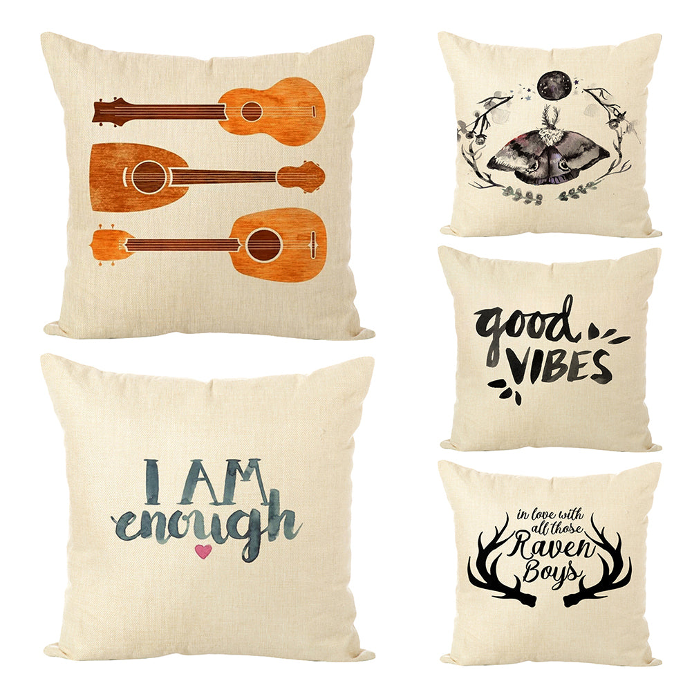 Abstract Pattern Words Pillow Case Cushion Cover Car Home Cafe Sofa Decoration