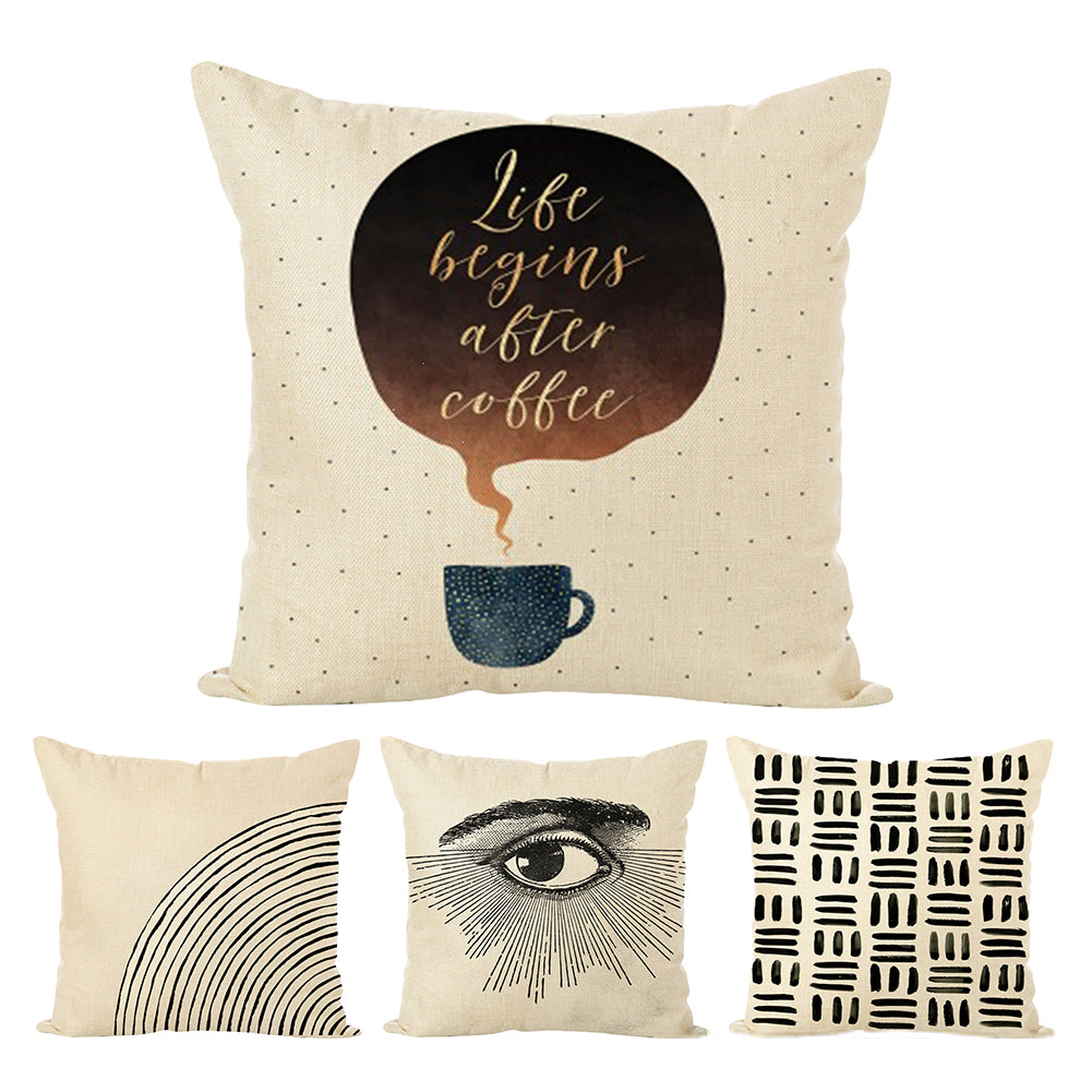 Abstract Pattern Words Pillow Case Cushion Cover Car Home Cafe Sofa Decoration