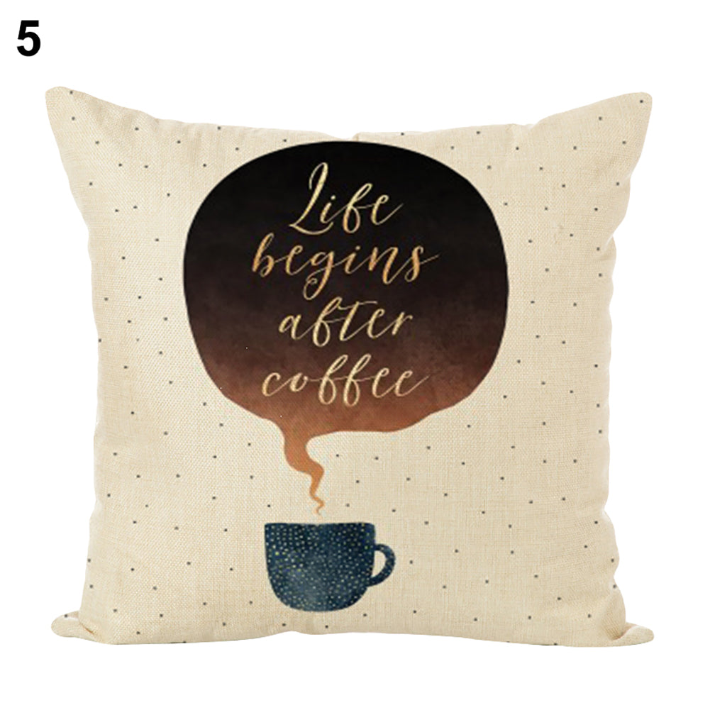 Abstract Pattern Words Pillow Case Cushion Cover Car Home Cafe Sofa Decoration