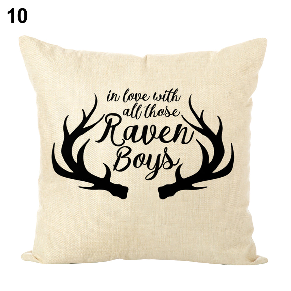 Abstract Pattern Words Pillow Case Cushion Cover Car Home Cafe Sofa Decoration