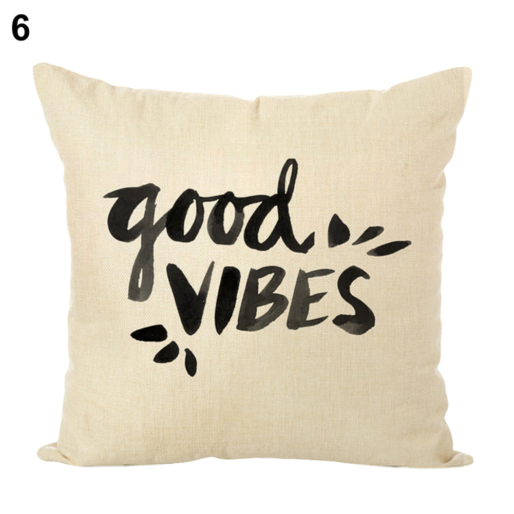 Abstract Pattern Words Pillow Case Cushion Cover Car Home Cafe Sofa Decoration