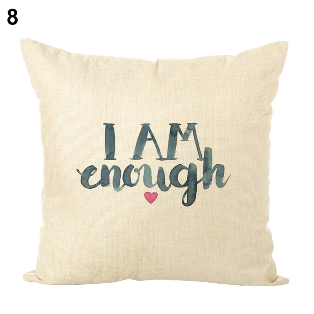 Abstract Pattern Words Pillow Case Cushion Cover Car Home Cafe Sofa Decoration