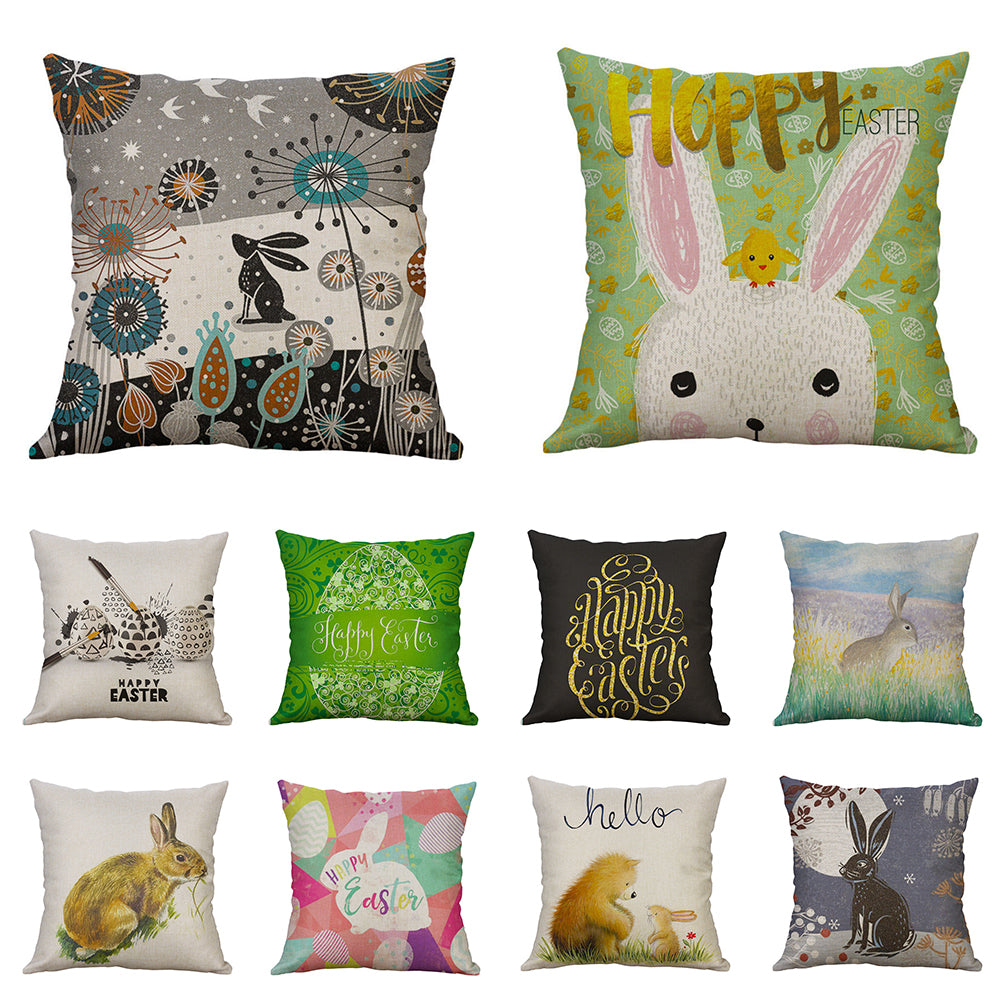 Cartoon Easter Rabbit Pillow Case Sofa Waist Throw Cushion Cover Home Decor