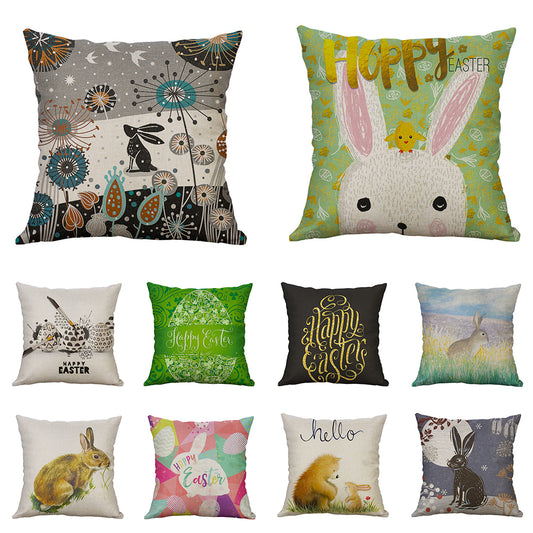 Cartoon Easter Rabbit Pillow Case Sofa Waist Throw Cushion Cover Home Decor