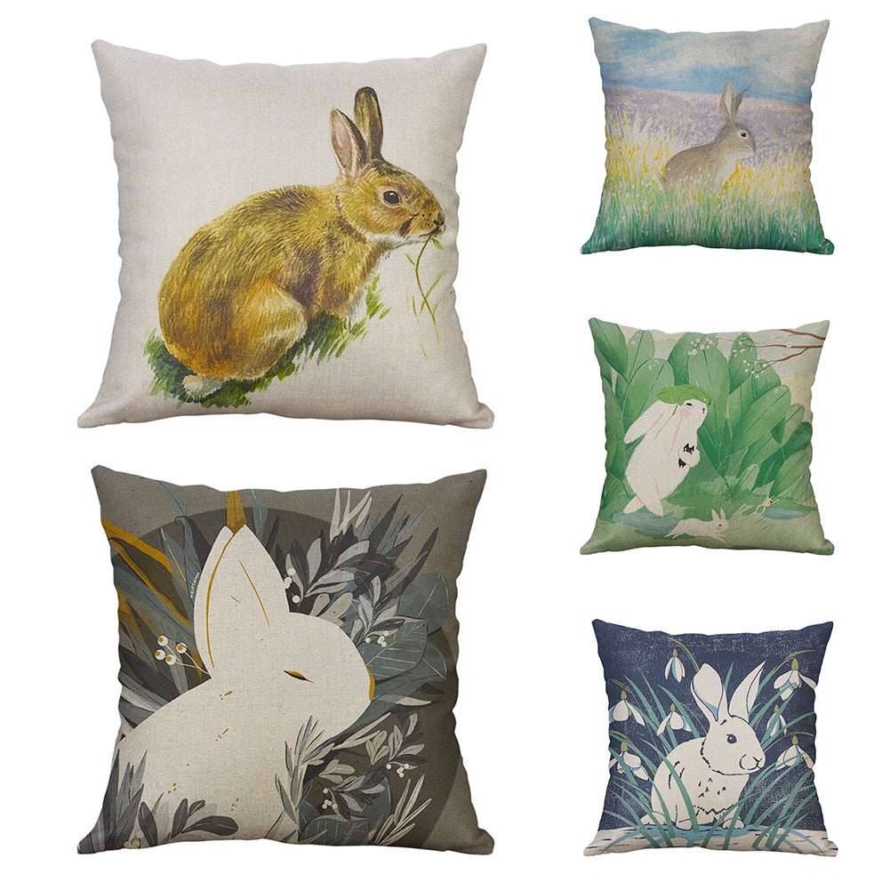 Cartoon Easter Rabbit Pillow Case Sofa Waist Throw Cushion Cover Home Decor