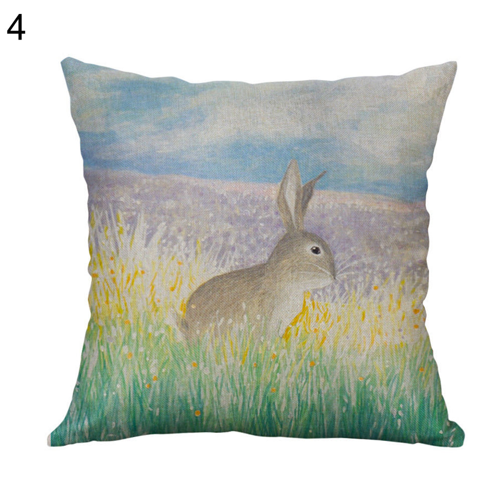 Cartoon Easter Rabbit Pillow Case Sofa Waist Throw Cushion Cover Home Decor