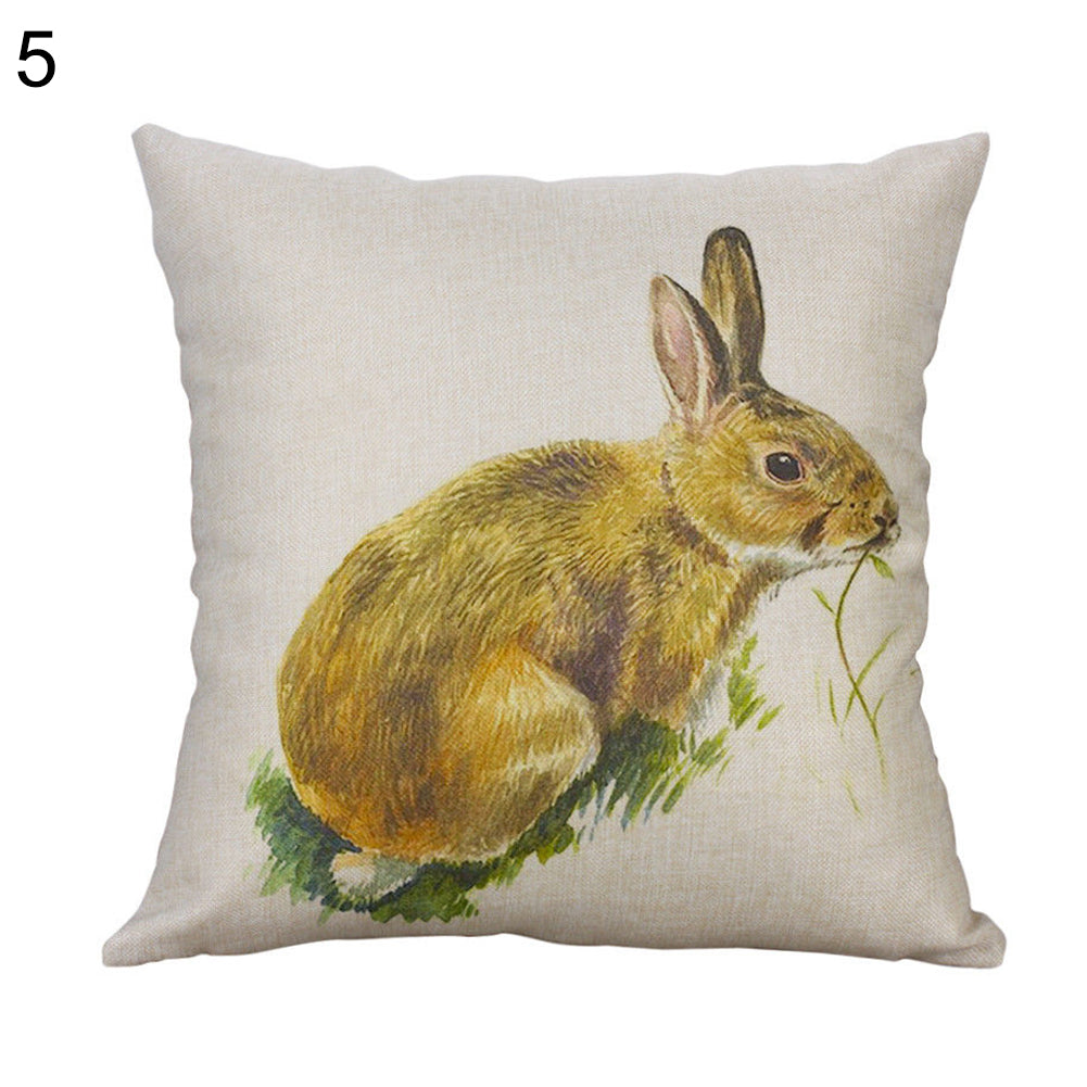 Cartoon Easter Rabbit Pillow Case Sofa Waist Throw Cushion Cover Home Decor