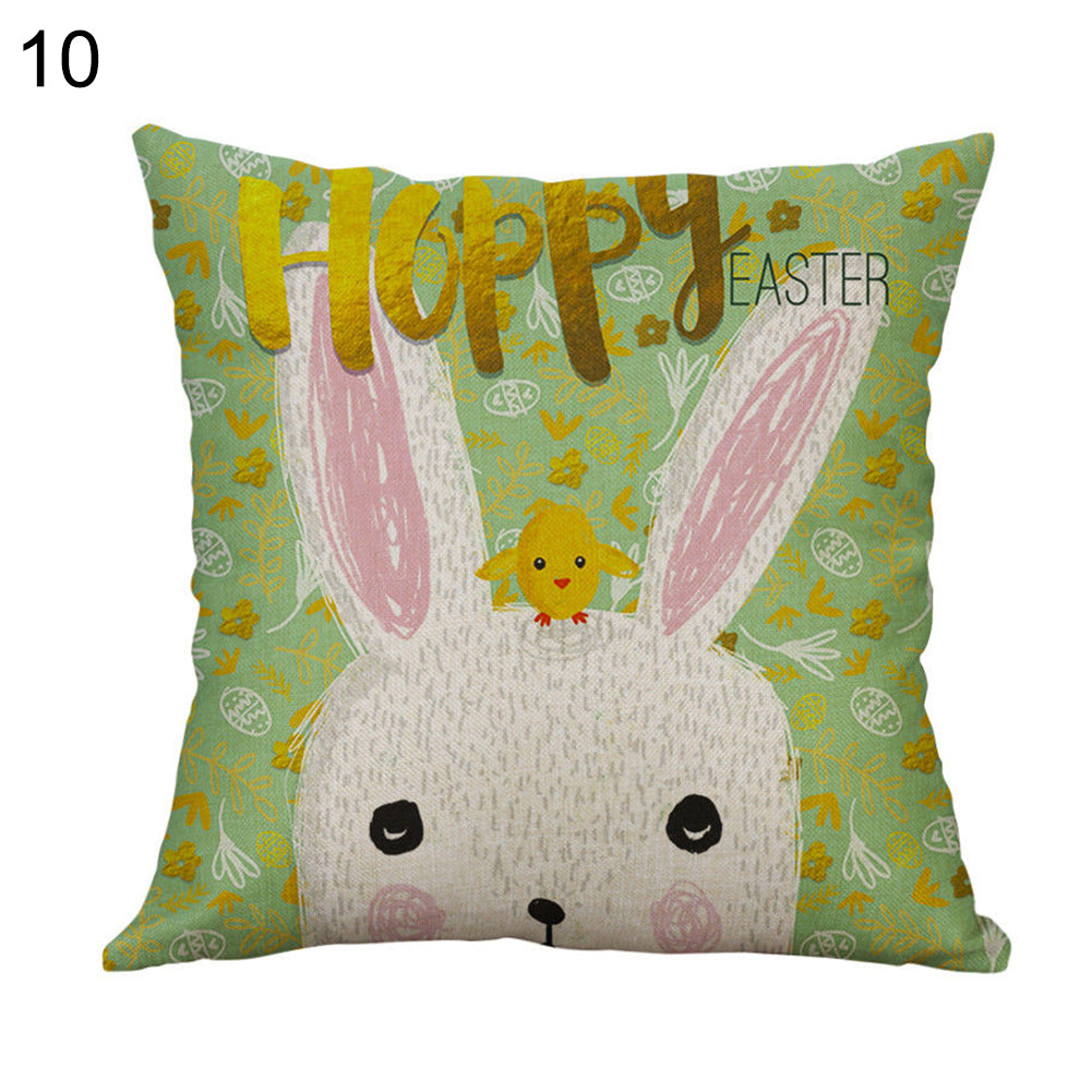 Cartoon Easter Rabbit Pillow Case Sofa Waist Throw Cushion Cover Home Decor