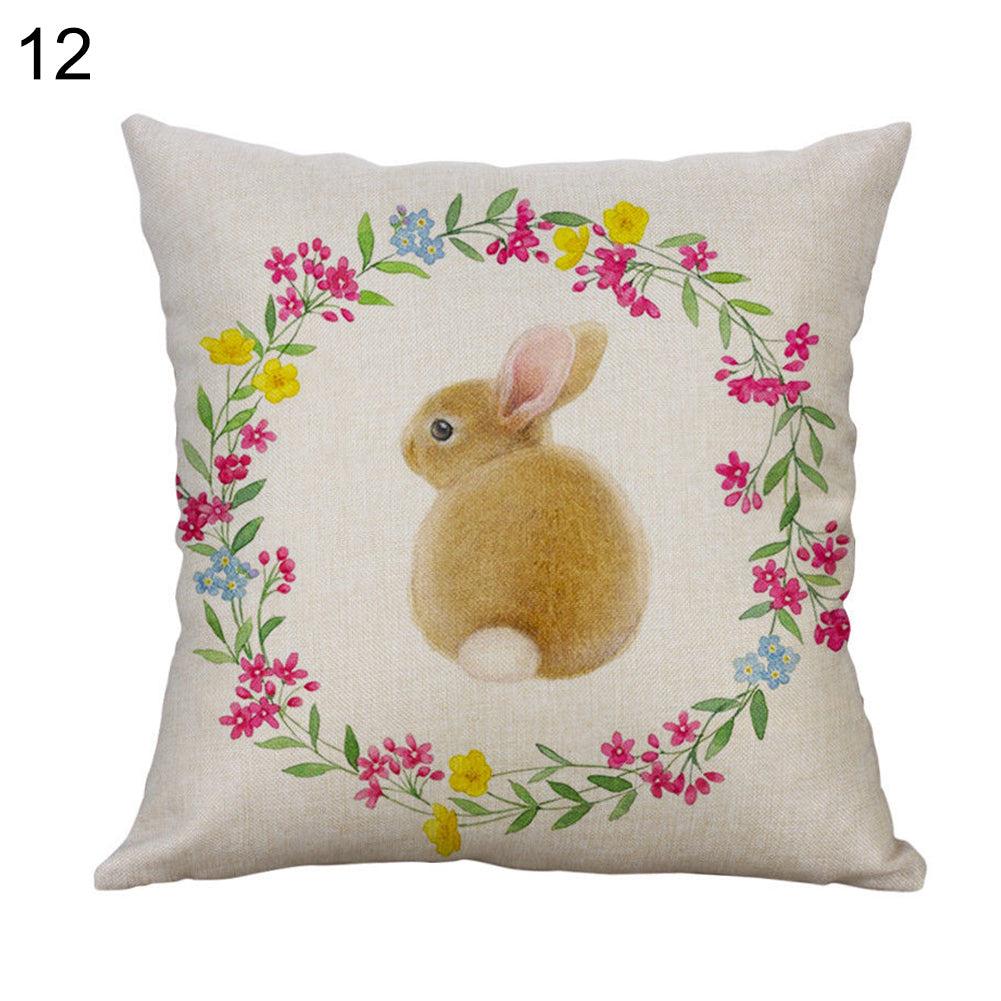 Cartoon Easter Rabbit Pillow Case Sofa Waist Throw Cushion Cover Home Decor
