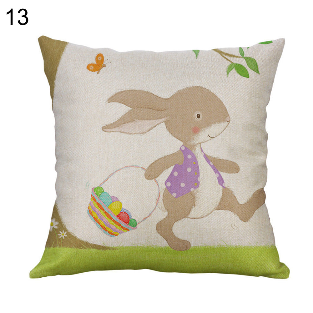 Cartoon Easter Rabbit Pillow Case Sofa Waist Throw Cushion Cover Home Decor