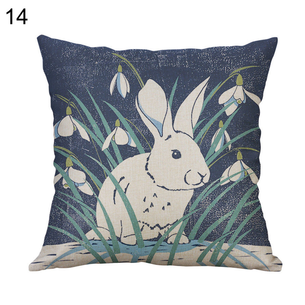 Cartoon Easter Rabbit Pillow Case Sofa Waist Throw Cushion Cover Home Decor