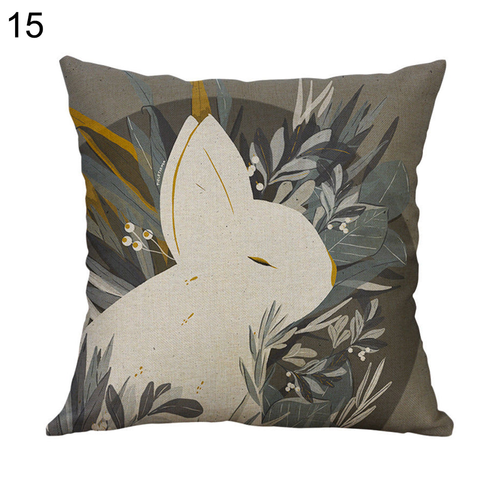 Cartoon Easter Rabbit Pillow Case Sofa Waist Throw Cushion Cover Home Decor