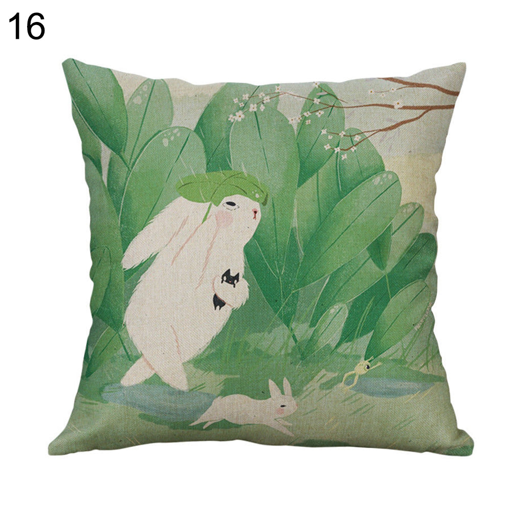 Cartoon Easter Rabbit Pillow Case Sofa Waist Throw Cushion Cover Home Decor