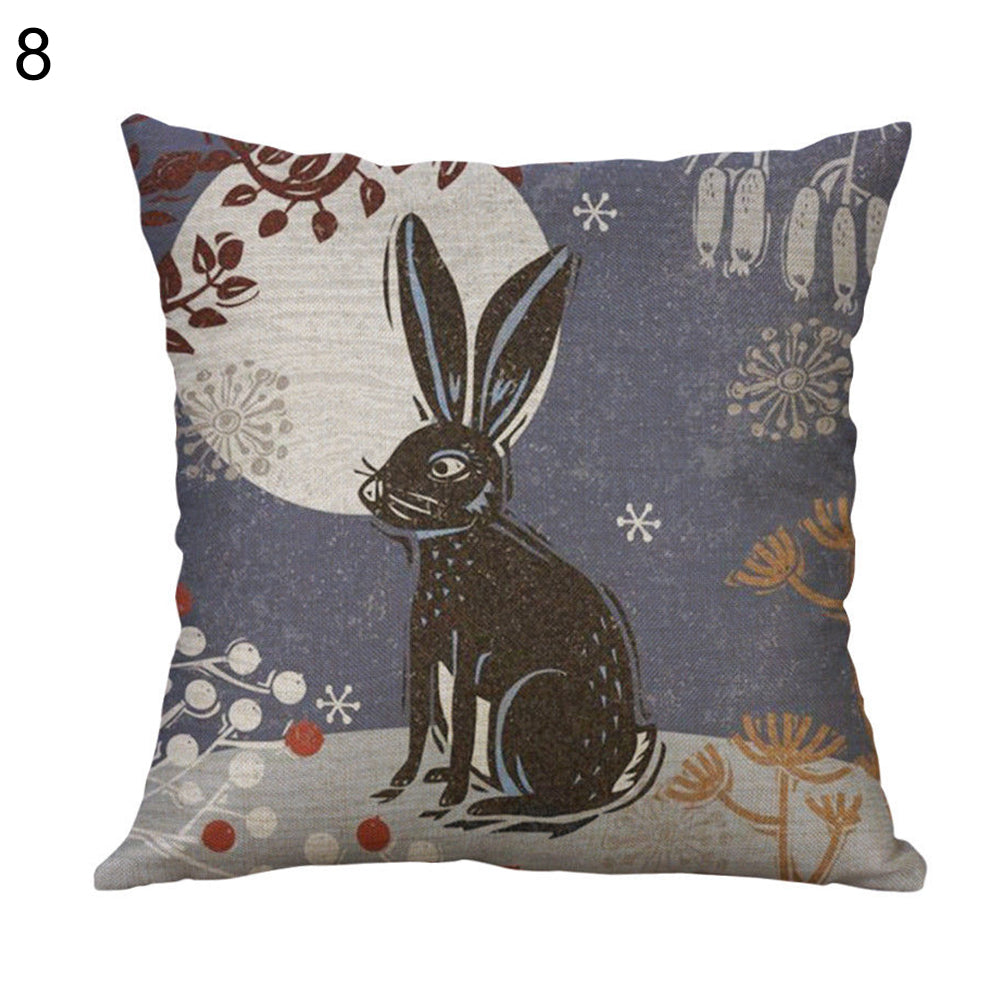 Cartoon Easter Rabbit Pillow Case Sofa Waist Throw Cushion Cover Home Decor
